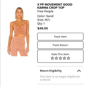 COPY - Free People Movement Good Karma Crop Top M/L FP Movement x Revolve